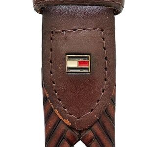 Tommy Hilfiger Mens Brown Woven Braided Leather Belt Size 40